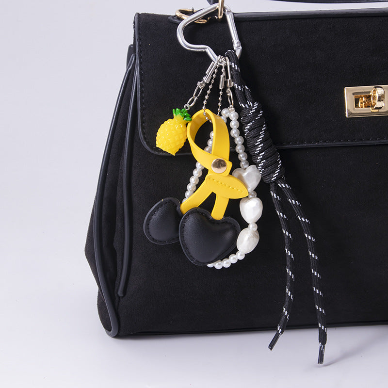 Wholesale  cherry bag pendant resin fruit keychain